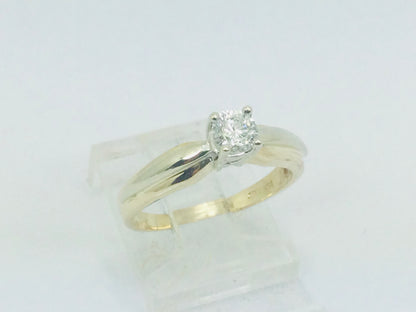 14k Yellow Gold Round Cut 30pt Diamond Solitaire Ring