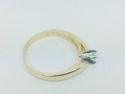 14k Yellow Gold Round Cut 18pt Diamond Solitaire Ring