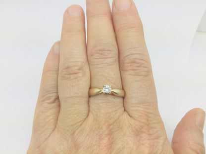 14k Yellow Gold Round Cut 18pt Diamond Solitaire Ring