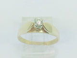 14k Yellow Gold Round Cut 16pt Diamond Solitaire Ring