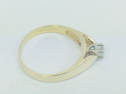 14k Yellow Gold Round Cut 16pt Diamond Solitaire Ring