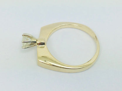 14k Yellow Gold Round Cut 25pt Diamond Solitaire Ring