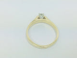 14k Yellow Gold Round Cut 15pt Diamond Solitaire Ring