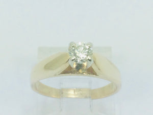 14k Yellow Gold Round Cut 22pt Diamond Solitaire Ring