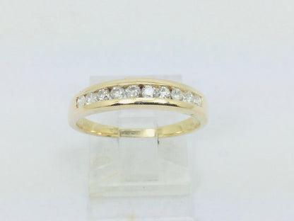 14k Yellow Gold Round Cut 30pt Diamond Channel Set Ring