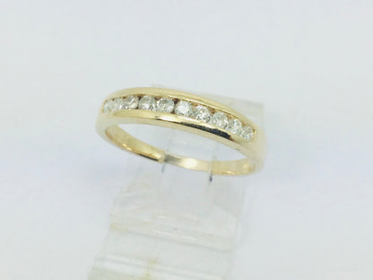 14k Yellow Gold Round Cut 30pt Diamond Channel Set Ring