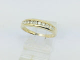 14k Yellow Gold Round Cut 30pt Diamond Channel Set Ring