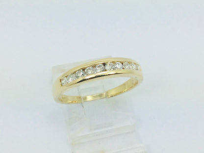 14k Yellow Gold Round Cut 30pt Diamond Channel Set Ring