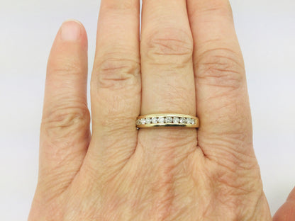 14k Yellow Gold Round Cut 30pt Diamond Channel Set Ring