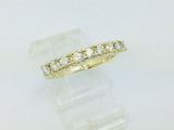 14k Yellow Gold 45pt Round Cut Diamond Row Set Band Ring