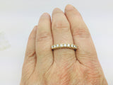 14k Yellow Gold 45pt Round Cut Diamond Row Set Band Ring