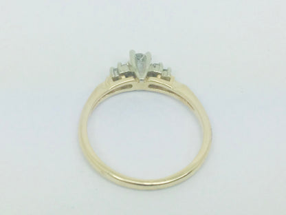14k Yellow Gold Round Cut 13pt Diamond with Accent Ring