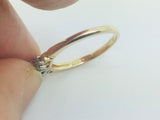 14k Yellow Gold Round Cut 13pt Diamond with Accent Ring