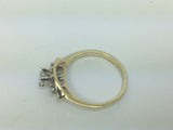 14k Yellow Gold Round Cut 20pt Diamond with Accent Ring