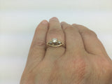 14k Yellow Gold Round Cut 20pt Diamond with Accent Ring