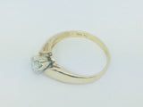 14k Yellow Gold Round Cut 25pt Diamond Solitaire Ring