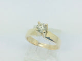 14k Yellow Gold Round Cut 35pt Diamond Solitaire Ring