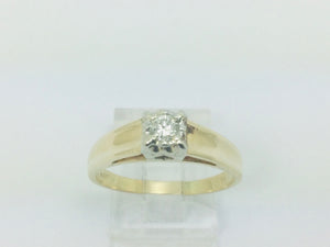 14k Yellow Gold Round Cut 14pt Diamond Solitaire Ring