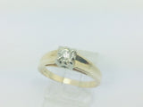 14k Yellow Gold Round Cut 14pt Diamond Solitaire Ring