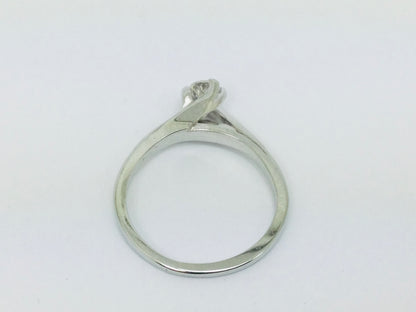 14k White Gold Round Cut 18pt Diamond Solitaire Ring