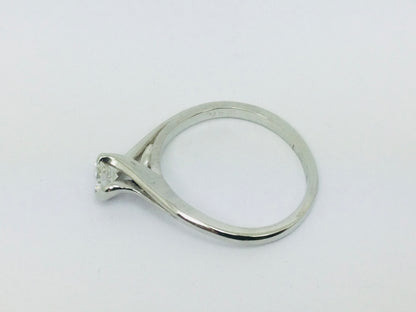14k White Gold Round Cut 18pt Diamond Solitaire Ring
