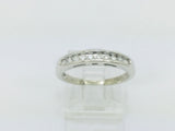 14k White Gold Round Cut 15pt Diamond Channel Set Ring