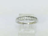 14k White Gold Round Cut 15pt Diamond Channel Set Ring