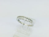 14k White Gold Round Cut 15pt Diamond Channel Set Ring