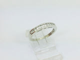14k White Gold Round Cut 15pt Diamond Channel Set Ring