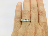 14k White Gold Round Cut 15pt Diamond Channel Set Ring
