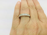 14k White Gold Round Cut 15pt Diamond Channel Set Ring