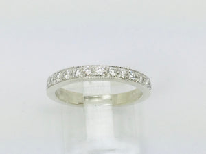 14k White Gold 22.5pt Round Cut Diamond Row Set Ring