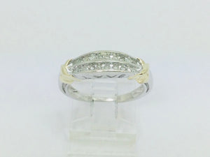10k White Gold 20pt Diamond Row Set 'Love' Ring