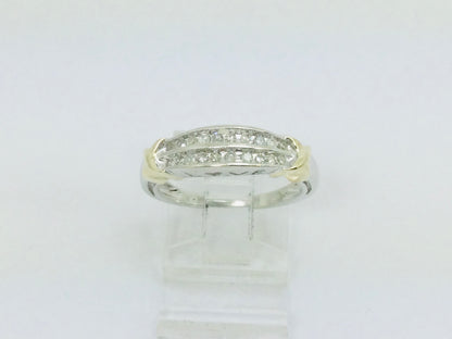 10k White Gold 20pt Diamond Row Set 'Love' Ring