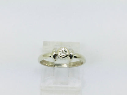 14k White Gold Round Cut 8pt Diamond Solitaire Ring