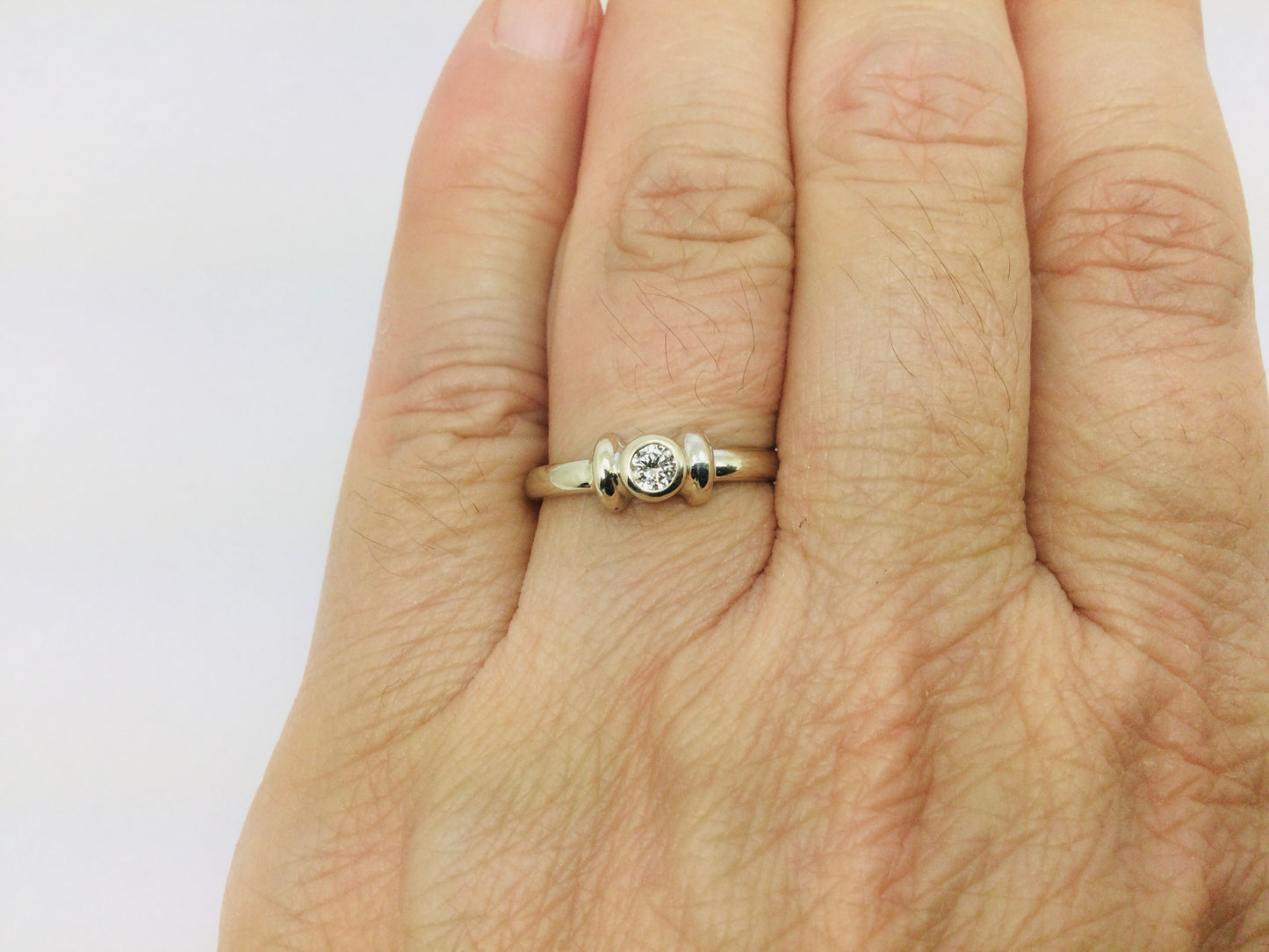 14k White Gold Round Cut 8pt Diamond Solitaire Ring