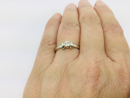 14k White Gold Round Cut 8pt Diamond Solitaire Ring