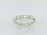 14k White Gold Round Cut 0.72ct Diamond Row Set Ring