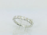 14k White Gold Round Cut 0.72ct Diamond Row Set Ring