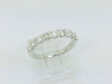 14k White Gold Round Cut 0.72ct Diamond Row Set Ring