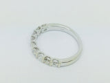 14k White Gold Round Cut 0.72ct Diamond Row Set Ring