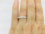 14k White Gold Round Cut 0.72ct Diamond Row Set Ring