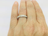14k White Gold Round Cut 0.72ct Diamond Row Set Ring