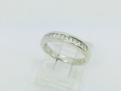 14k White Gold Princess Cut 18pt Diamond Channel Set Ring