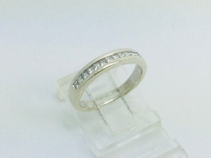 14k White Gold Princess Cut 18pt Diamond Channel Set Ring