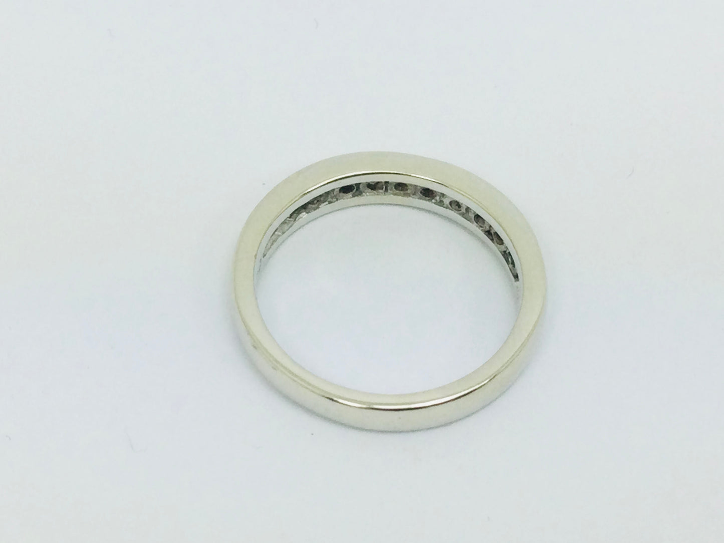 14k White Gold Princess Cut 18pt Diamond Channel Set Ring