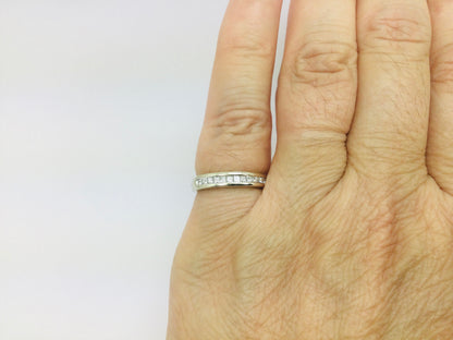 14k White Gold Princess Cut 18pt Diamond Channel Set Ring