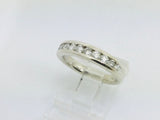 14k White Gold Round Cut 50pt Diamond Channel Set Ring
