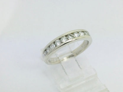 14k White Gold Round Cut 50pt Diamond Channel Set Ring
