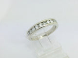 14k White Gold Round Cut 50pt Diamond Channel Set Ring